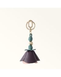 Furla - Allegra Keyring Toni Winter Bloom Colourblock Sydney Calf Leather - Lyst