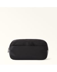 Furla - Cosmo Pouch Nero Nylon + Grained Calf Leather - Lyst