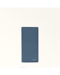 Furla - Project Continental Wallet Grigio Blu Milos Textured Calf Leather - Lyst