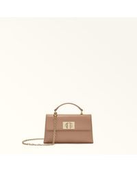 Furla - 1927 Mini Bag Greige Textured Leather - Lyst