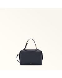 Furla - Double Boston Bag Ink Night Calf Leather - Lyst