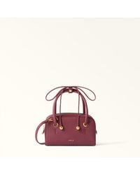 Furla - Poppy Dome Apple Diamond Grained Leather + Sidney Calf Leather - Lyst