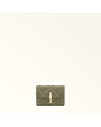 Furla - Iride Compact Wallet Avocado Perforated Ares Textured Leather - Lyst