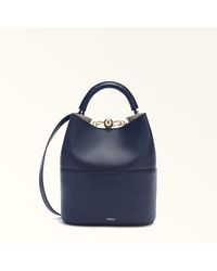 Furla - Sfera Bucket Bag Mediterraneo Napoli Double Calf Leather - Lyst