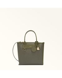 Furla - Divide It Tote Avocado Canvas Fabric + Soft Calf Leather - Lyst