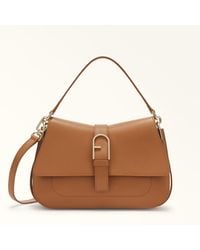 Furla - Flow Top Handle Brandy Claris Lux Calf Leather - Lyst