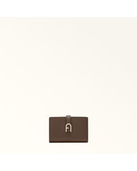 Furla - Flow Compact Wallet Espresso Claris Lux Calf Leather - Lyst