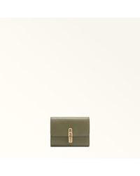 Furla - Iride Compact Wallet Avocado Textured Leather - Lyst
