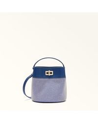 Furla - Amelia Bucket Bag L Toni Canvas Fabric + Sidney Calf Leather - Lyst