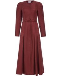 Gabriela Hearst - Niles Pleated Maxi Shirtdress - Lyst