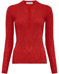 Gabriela Hearst - Gaviran Lace Knit Henley - Lyst