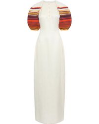 Gabriela Hearst - Nomo Crochet Puff Sleeve Maxi Dress - Lyst