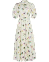 Gabriela Hearst - Maude Pleated Mia's Flowers Midi Shirtdress - Lyst
