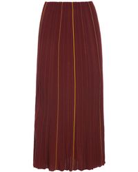 Gabriela Hearst - Celeano Pinstripe Knit Midi Skirt Burnt Sienna Merino Wool - Lyst