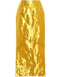 Gabriela Hearst - Manuela Foiled Silk Midi Skirt - Lyst