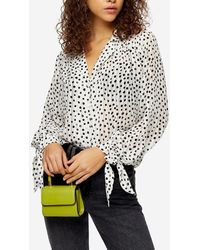 TOPSHOP Chemise à rayures et pois - Noir