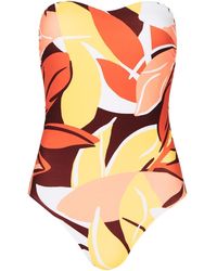 Seafolly Maillot de bain 1 pièce imprimé floral - Orange