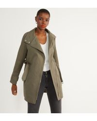 Long Coton Mi Femme Cintré Vert Trench yv8NwOPm0n