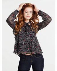 Guess BLOUSE VOLANTS - Gris