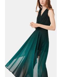 Maje Robe foulard longue Resio en jacquard imprimé - Vert