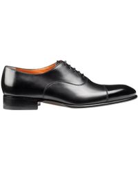 Santoni Richelieus en cuir à lacets - Noir