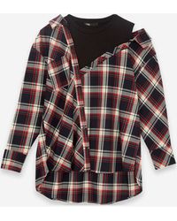 Maje Chemise Lalo trompe l'oeil carreaux - Multicolore