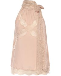 Pinko - Top Con Scollo All'Americana E Pizzo - Lyst
