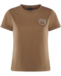 Pinko - T-Shirt Con Ricamo Logo Love Birds - Lyst