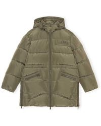 Ganni - Recycled Polyester Oversized Puffer Midi Jacket - Lyst
