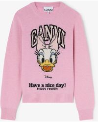 Ganni - Daisy Duck Graphic Wool Jumper - Lyst