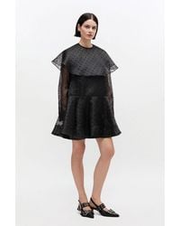 Ganni - Organza Circle Collar Dress - Lyst
