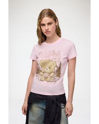 Ganni - Baby Fit T-Shirt With Forest Teddy - Lyst