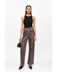 Ganni - Leopard Foil Andi Jeans - Lyst