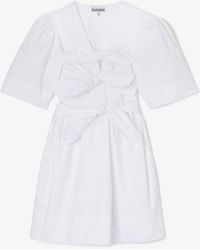 Ganni - Cotton Mini Dress - Lyst