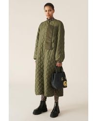 Ganni Recycled Ripstop Quilt Coat - Green