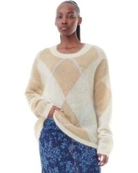 Ganni - Brown Mohair O-Neck Pullover - Lyst
