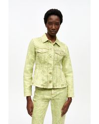 Ganni - Grün Überfärbter Jeansblazer - Lyst