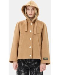 Ganni - Camel Wool-Blend Jacket - Lyst