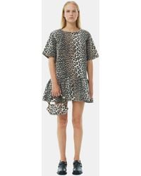 Ganni - Open-Back Mini Denim Dress - Lyst