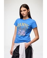 Ganni - Baby Fit T-Shirt With Mushroom Teddy - Lyst