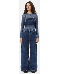 Ganni - Crinkled Future Denim Marri Jeans - Lyst