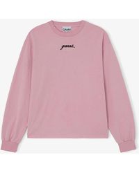 Ganni - Long-Sleeve T-Shirt With Horses - Lyst