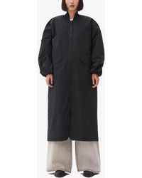 Ganni - Tech Seersucker Oversized Shell Coat - Lyst