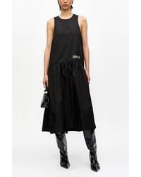 Ganni - Duchesse Nylon Midi Dress - Lyst
