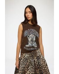 Ganni - Vest With Tiger - Lyst