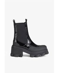 Ganni - Cleated Platform Mid Chelsea Boots - Lyst