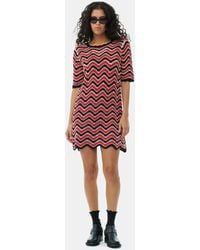 Ganni - Cotton Crochet Mini Dress - Lyst