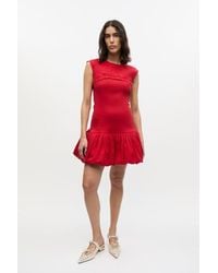 Ganni - Washed Stretch Cotton Corset Mini Dress - Lyst