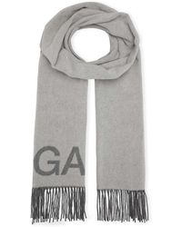 Ganni - Fransen-Schal mit Logo - Lyst