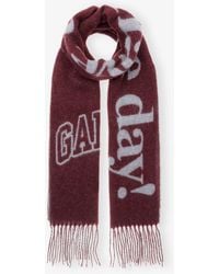 Ganni - Fringed Wool Scarf - Lyst